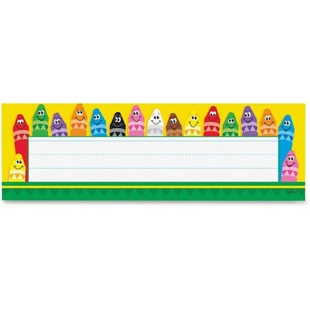 Trend Enterprises Colorful Crayons Nameplates, Multi, 36PK TEP69013